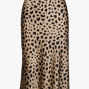 Leopard print satin skirt large